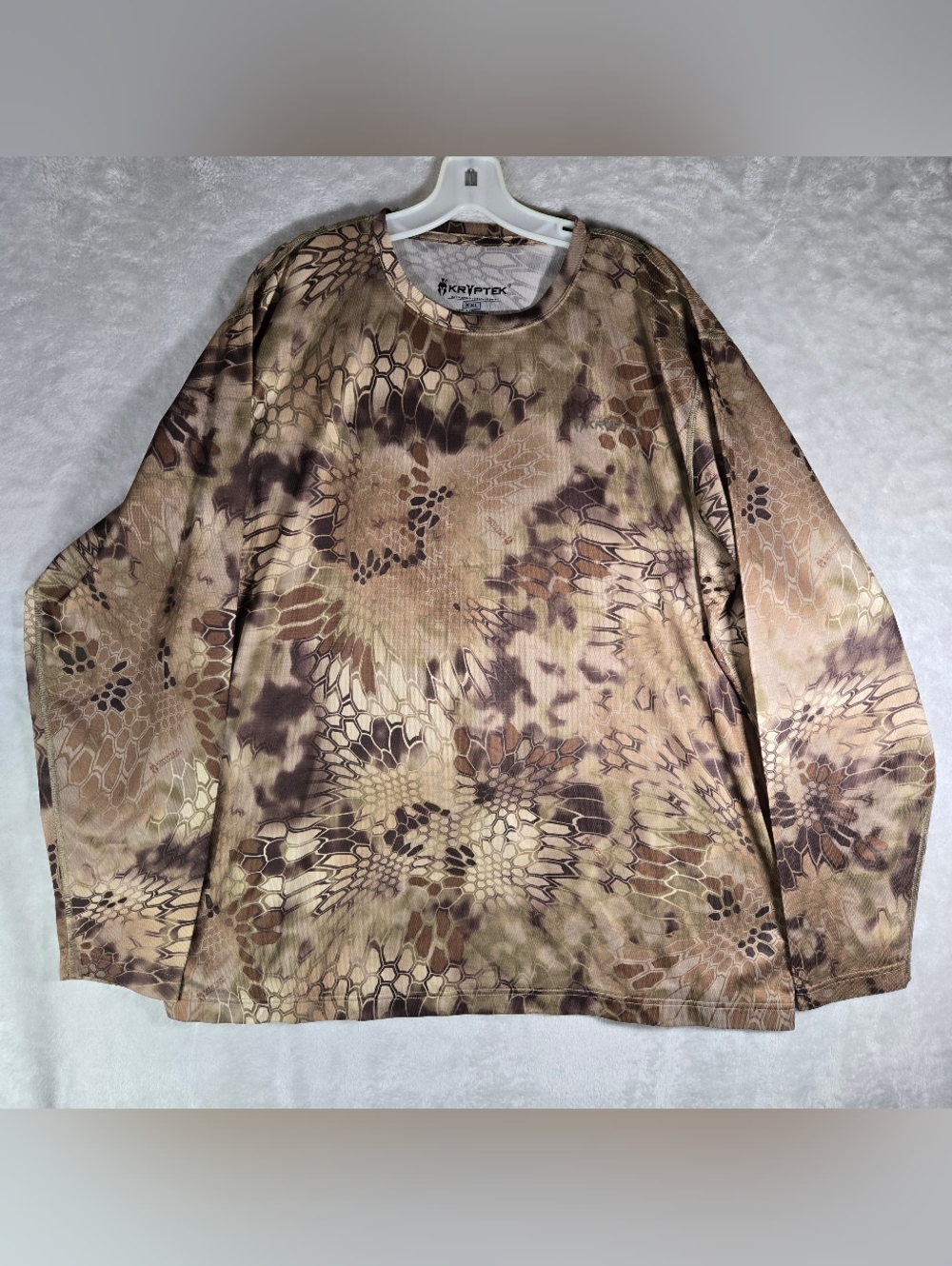 Kryptek Shirt Mens Size 2XL XXL Brown Highlander Camo Hoplite Base Layer Hunting